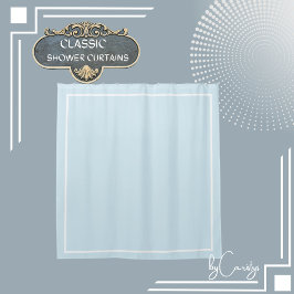 LIght Blue mit weißer Grenze Duschvorhang