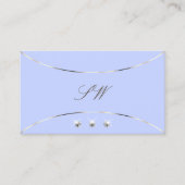 Light Blue mit White Gold und Juwelen & Monogram Visitenkarte (Vorderseite)