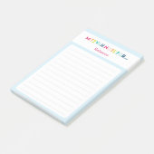 Light Blue Mitzvah Hinweis: 4x6 Sticky Pad Post-it Klebezettel (angewinkelt)