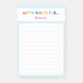 Light Blue Mitzvah Hinweis: 4x6 Sticky Pad Post-it Klebezettel (Vorderseite)