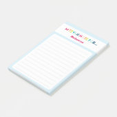 Light Blue Mitzvah Hinweis: 4x6 Sticky Pad Post-it Klebezettel (angewinkelt)