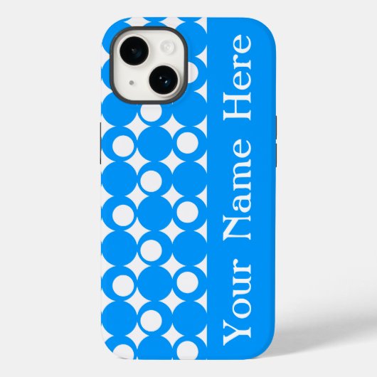 Light Blue Mod Ball Design mit Namen Case-Mate iPhone Hülle (Rückseite)