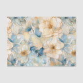 Light Blue Modern Abstract Roses  Seidenpapier (Vorderseite)