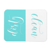 Light Blue Modern Calligraphy Dishwasher Magnet (Horizontal)