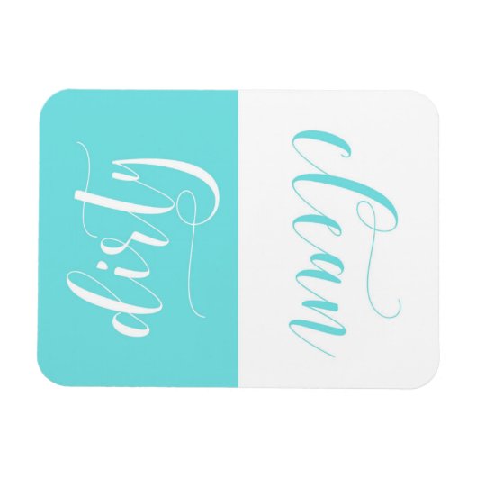 Light Blue Modern Calligraphy Dishwasher Magnet (Horizontal)