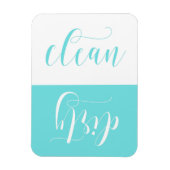 Light Blue Modern Calligraphy Dishwasher Magnet (Vertikal)