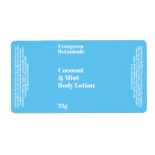 Light Blue Modern Cosmetics Flasche Label (Vorne)