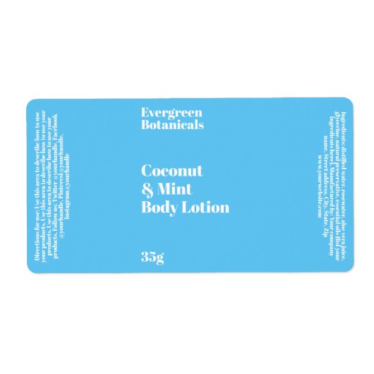 Light Blue Modern Cosmetics Flasche Label (Vorne)