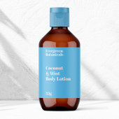 Light Blue Modern Cosmetics Flasche Label