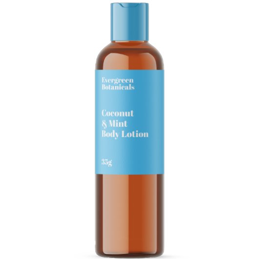 Light Blue Modern Cosmetics Flasche Label