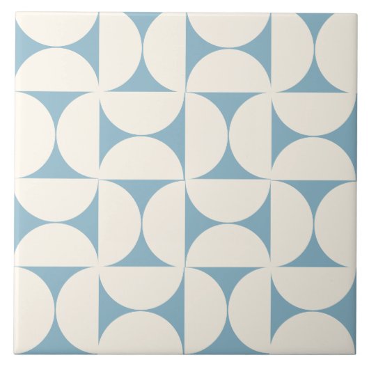 Light Blue Modern Geometric Semi Circles Tile Fliese (Vorderseite)