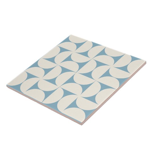 Light Blue Modern Geometric Semi Circles Tile Fliese (Seite)