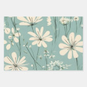 Light Blue Modern Groovy Daisy Blume Geschenkpapier Set (Vorderseite 3)
