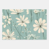 Light Blue Modern Groovy Daisy Blume Geschenkpapier Set (Vorderseite)