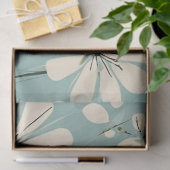 Light Blue Modern Groovy Daisy Blume Seidenpapier (Geschenk)