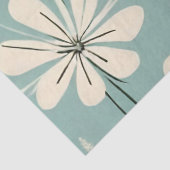 Light Blue Modern Groovy Daisy Blume Seidenpapier (Detail)