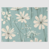 Light Blue Modern Groovy Daisy Blume Seidenpapier (Vorderseite)