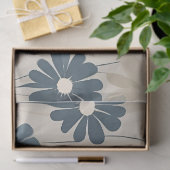 Light Blue Modern Groovy Daisy Blume Seidenpapier (Geschenk)