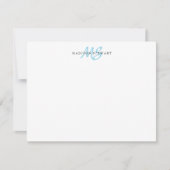 Light Blue Modern Stylish Brush Script Monogram Mitteilungskarte (Vorderseite)