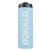 Light Blue Modern Typografy Personalisiert Thermosbecher (Vorderseite)