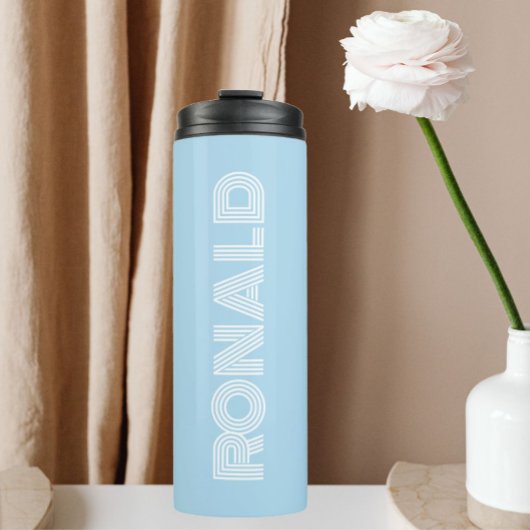 Light Blue Modern Typografy Personalisiert Thermosbecher