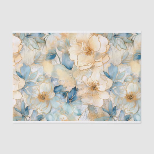 Light Blue Moderne Abstrakte Rose Seidenpapier (Vorderseite)