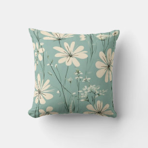 Light Blue Moderne Blume Kissen