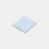 Light Blue Monogram 3 dreimalige Buchstaben Initia Post-it Klebezettel (angewinkelt)