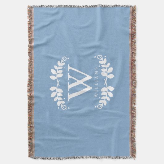 Light Blue Monogram Decke (Vorderseite Vertikal)