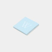 Light Blue Monogram Dot Grid Post-it Klebezettel (angewinkelt)