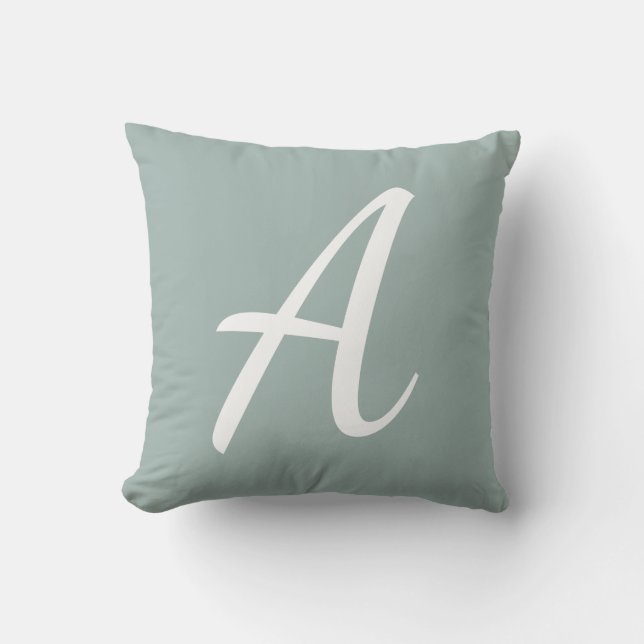 Light Blue Monogram Kissen (Vorderseite)
