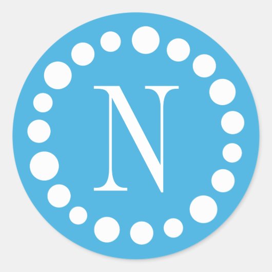 Light Blue Monogram Stickers (Vorderseite)