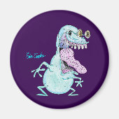 light blue monster alien cartoon magnet (Vorne)
