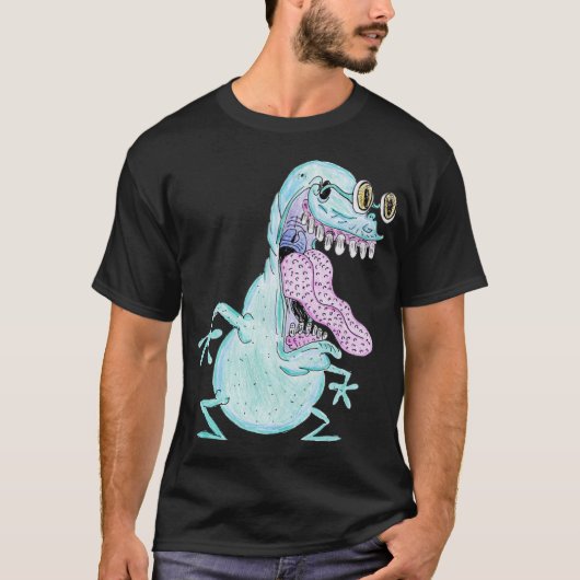 light blue monster alien cartoon T-Shirt (Vorderseite)