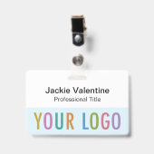 Light Blue Name Abzeichen mit Clip Reel oder Lanya Ausweis (Vorderseite mit Clip)