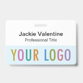 Light Blue Name Abzeichen mit Clip Reel oder Lanya Ausweis