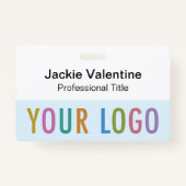 Light Blue Name Abzeichen mit Clip Reel oder Lanya Ausweis (Vorderseite)