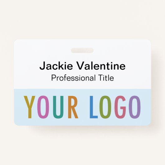 Light Blue Name Abzeichen mit Clip Reel oder Lanya Ausweis (Vorderseite)