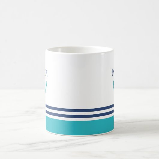 Light Blue Nautic Monogram Kaffeetasse (Mittel)