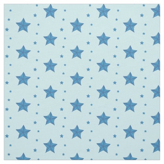 Light Blue Nautical Star Baumwollstoff von Yard Stoff (Muster)