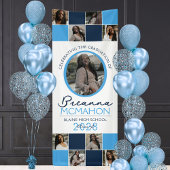 Light Blue & Navy 9 Foto Collage Abschluss Vinyl Banner