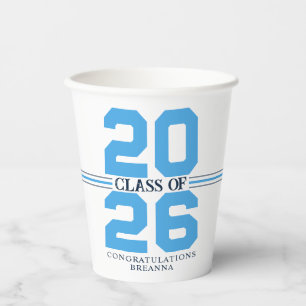 Light Blue & Navy Klasse des Personalisierten Absc Pappbecher
