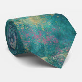 Light Blue Navy Pink Abstrakt Neck Tie Krawatte (Gerollt)