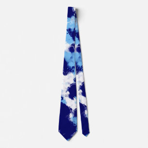 Light Blue, Navy und White Abstrakt Krawatte
