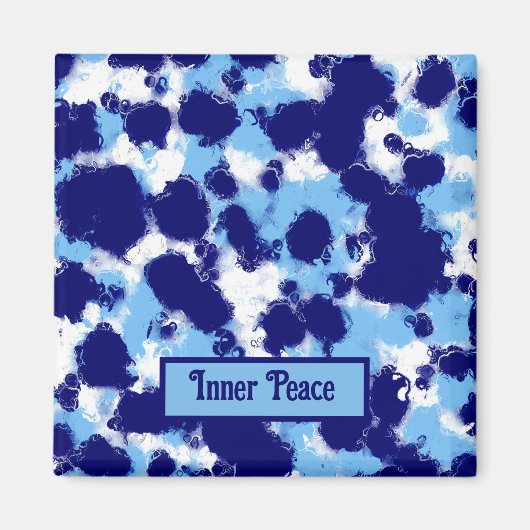 Light Blue, Navy und White Abstrakt Magnet (Vorne)