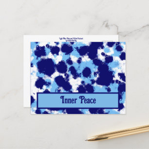 Light Blue, Navy und White Abstrakt Postkarte