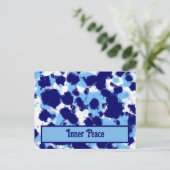Light Blue, Navy und White Abstrakt Postkarte (Stehend Vorderseite)