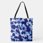 Light Blue, Navy und White Abstrakt Tasche (Vorderseite)