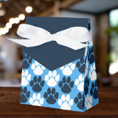 Light Blue & Navy Wiederholung von Pawprint Gesche Geschenkschachtel