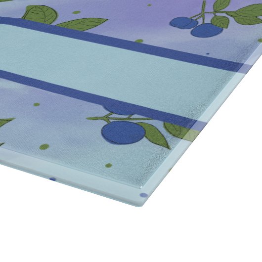 Light Blue Niedlich Blueberry Muster Schneidebrett (Ecke)